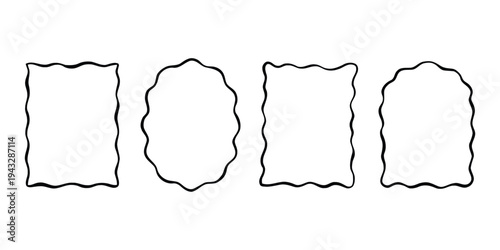 Wavy square frames simple outline design