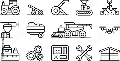 Set of 12 construction icons vector