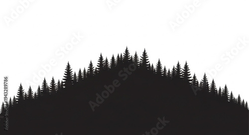 Silhouette of Trees on Hilltop.