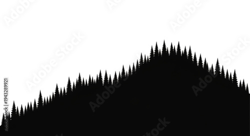 Silhouette of Trees on Mountain.