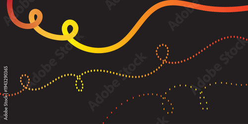 Glowing neon lines on black background