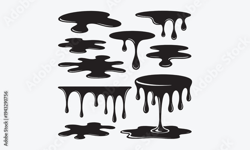 Water drops. Blue blob icons. Flat falling pure drop silhouettes. Clean isolated droplets, liquid juice and drink blobs, raindrop, nature drips shapes for logo vector