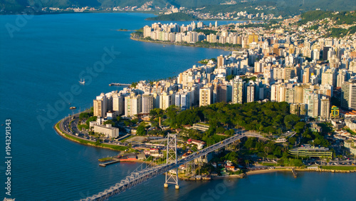 Florianópolis, Santa Catarina, Brasil. Vista aérea da cidade de Florianópolis. 