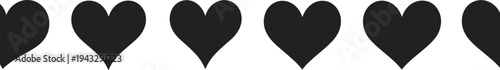 Seamless pattern of stylized black hearts on a white background Keywords: hearts, heart pattern, seamless pattern, background