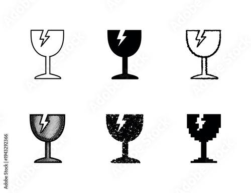 Fragile package marked with cracked glass warning symbol indicating careful handling required during shipping and storage |