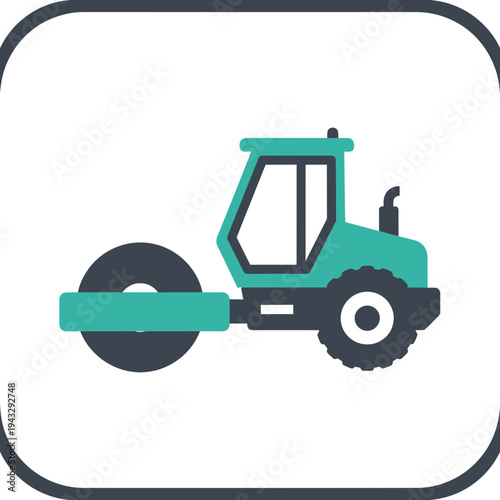 Modern Flat Icon Of A Compactor For Construction Projects
