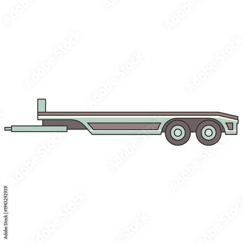 Modern Flatbed Trailer Transportation Vehicle For Heavy Cargo