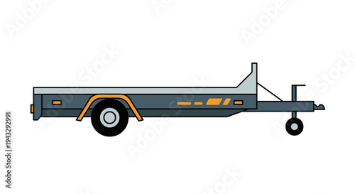 Modern Flatbed Trailer Vehicle For Transportation And Utility Purposes