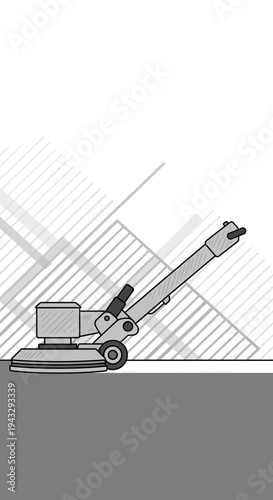 Modern Floor Polisher Machine Performing Surface Restoration Work