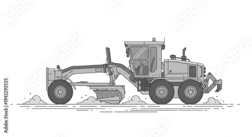 Modern Grader Machine Operating Smoothly on a Construction Site