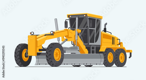 Modern Grader Machine Ready For Construction Road Leveling Tasks