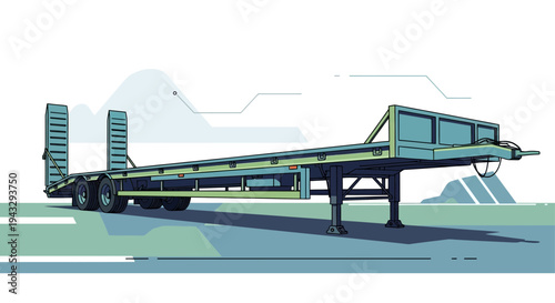 Modern Heavy Duty Flatbed Trailer For Transportation Services And Logistics
