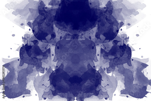 Wallpaper Mural Manchas de tinta azul que crean dibujos abstractos, usadas en psicología, con fondo transparente. Torontodigital.ca