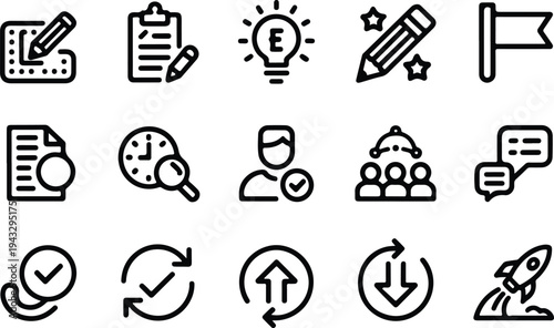 Edit Collection Silhouette Icon Set Edit Tool Typography Silhouette Icon Pack