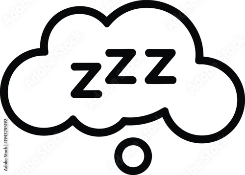 Sleep icon, dream symbol, rest vector design, tired illustration, relaxation graphic, snoring concept art, bedtime logo, night