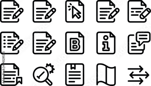 Edit Collection Silhouette Icon Set Edit Tool Typography Silhouette Icon Pack