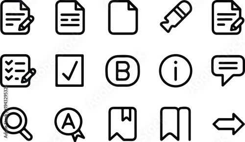Edit Collection Silhouette Icon Set Edit Tool Typography Silhouette Icon Pack