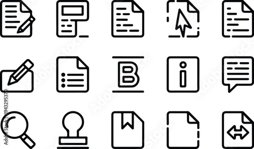 Edit Collection Silhouette Icon Set Edit Tool Typography Silhouette Icon Pack