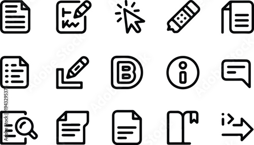 Edit Collection Silhouette Icon Set Edit Tool Typography Silhouette Icon Pack