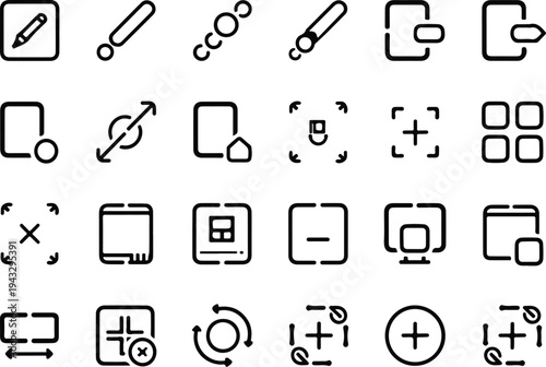 Edit Collection Silhouette Icon Set Edit Tool Typography Silhouette Icon Pack