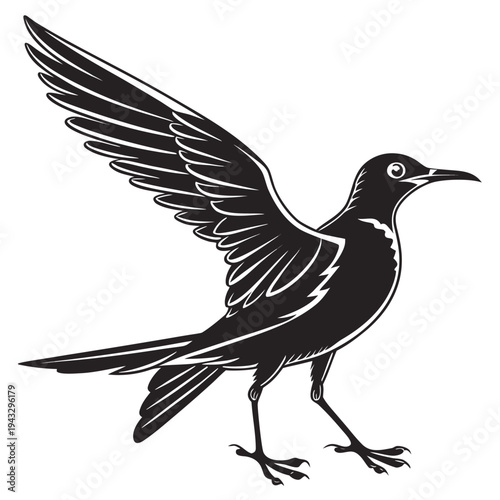 Rail Bird Silhouette Illustration Vector

