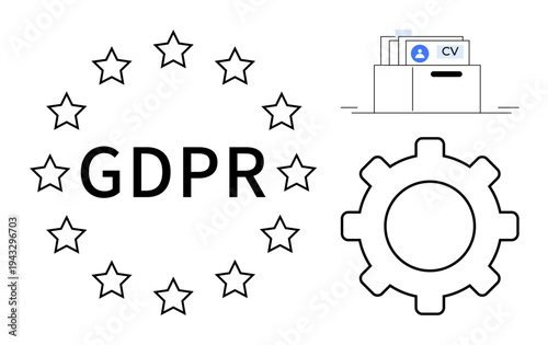 GDPR concept. GDPR ensuring data privacy and compliance in handling personal information thumbs up CVs. GDPR for secure data practices, regulatory compliance, and privacy management. data protection