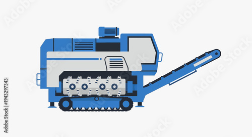 Modern Industrial Shredder Machine With Conveyor Belt For Waste Processing