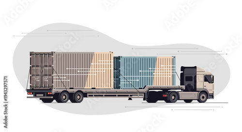Modern Logistics Truck Transporting Shipping Containers For Global Delivery Solutions