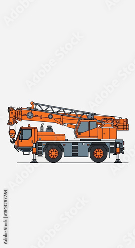 Modern Mobile Crane Vehicle Engineering Construction Equipment