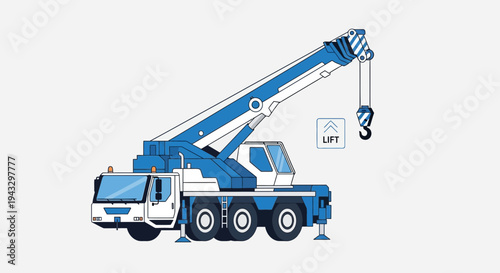 Modern Mobile Crane Vehicle For Construction And Industry Purposes