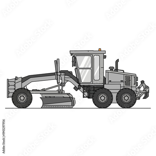 Modern Motor Grader Construction Machine Ready For Road Work