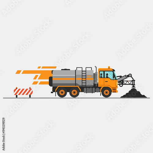 Modern Municipal Street Sweeping Vehicle In Action Delivering Efficient City Maintenance Services