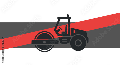 Modern Road Roller Construction Machine Vector Illustration Graphic Design