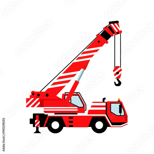 Modern Mobile Crane Ready For Construction Tasks Heavy Lifting Machine