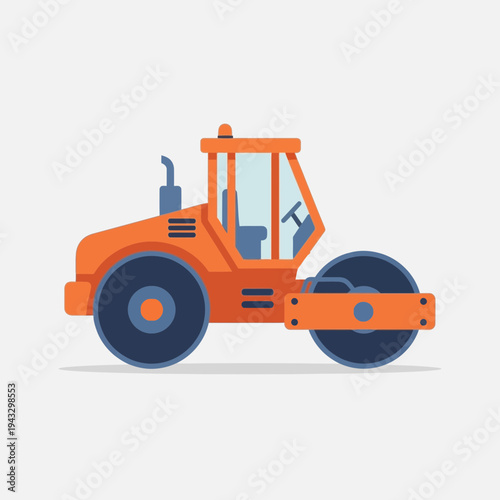 Modern Orange Road Roller Machine For Construction And Engineering Projects