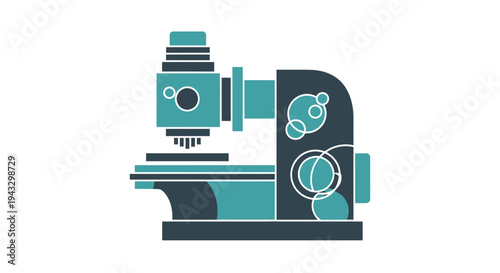 Modern Scientific Microscope Icon Illustration Clean Flat Design
