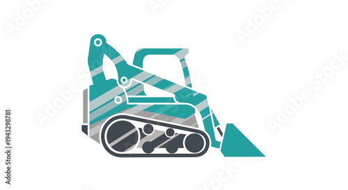 Modern Skid Steer Loader Construction Vehicle Icon