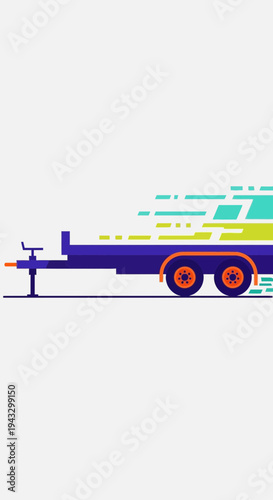 Modern Trailer Illustration Speed Motion Graphic Design
