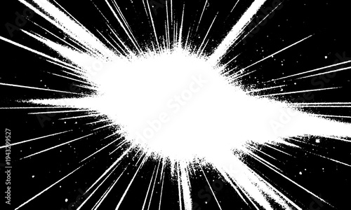 Blinding white radial starburst with sharp rays extending in all directions.