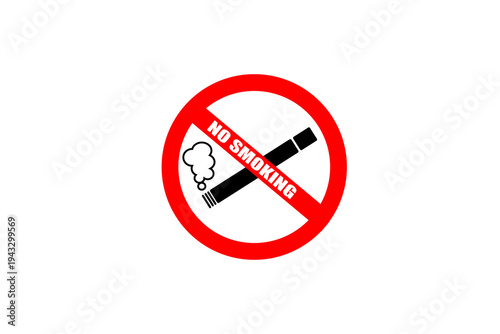 Free Download No Smoking Sign with Cigarette Symbol Isolated on White Background - GFXLoad