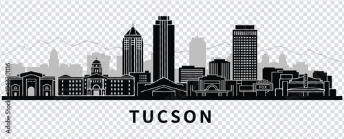 Tucson arizona city skyline silhouette