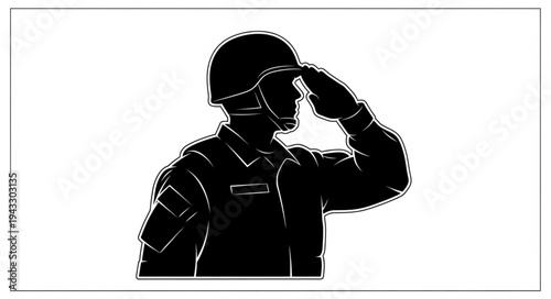 Soldier Saluting in Uniform.