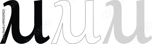 Greek Lambda and Mu Symbols in Different Styles
