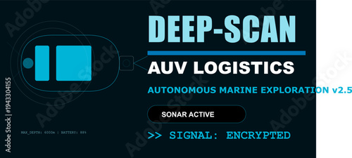 Autonomous Underwater Vehicle (AUV) Deep-Scan Logistics Interface for Advanced Marine Exploration Technology and Data.