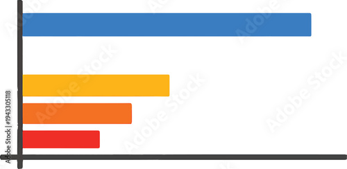 Horizontal bar chart for data ranking vector illustration