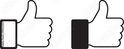 Clean Thumbs Up Like Hand Gesture Icon for Social Media Reactions, User Feedback Systems, Website UI Elements and Mobile App Interfaces