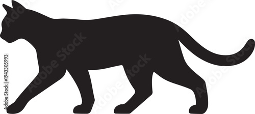 Black Cat Cute Kitten Silhouette Vector