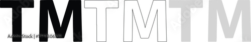 Trademark Symbols T M Variations Isolated White Background