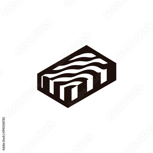 Abstract geometric design with repeating wave and line patterns in minimalist style