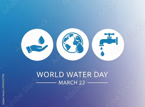 World Water day is observed every year on March 22, highlights the importance of freshwater. The day is used to advocate for the sustainable management of freshwater resources. Vector illustration